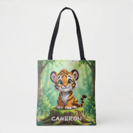 Bolso De Tela Tigre Bebé | Arte de Guardería Infantil de Dibujos