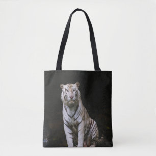BOLSO DE TELA TIGRE BLANCO