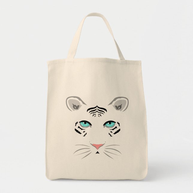 Bolso De Tela Tigre blanco (Frente)