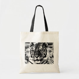 Bolso De Tela Tigre blanco y negro