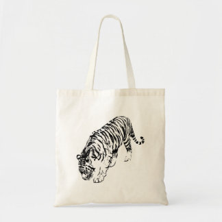 Bolso De Tela Tigre blanco y negro