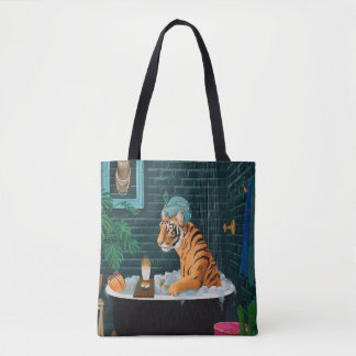 Bolso De Tela Tigre Canole en el baño