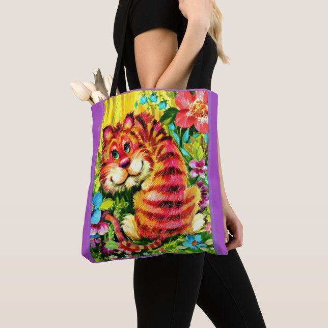 Bolso De Tela tigre colorido (Detalle)