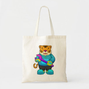 Bolso De Tela Tigre como mecánico con llave
