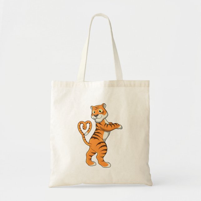 Bolso De Tela Tigre con corazón (Frente)