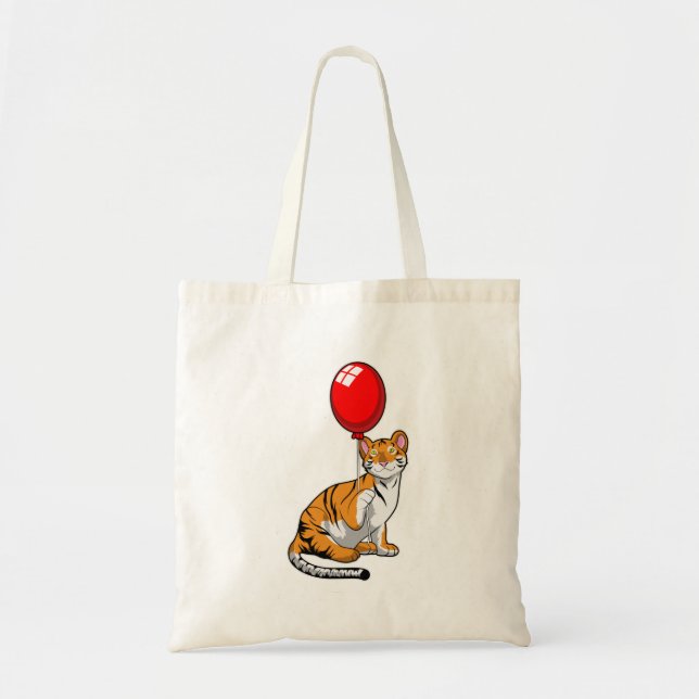 Bolso De Tela Tigre con globo (Frente)