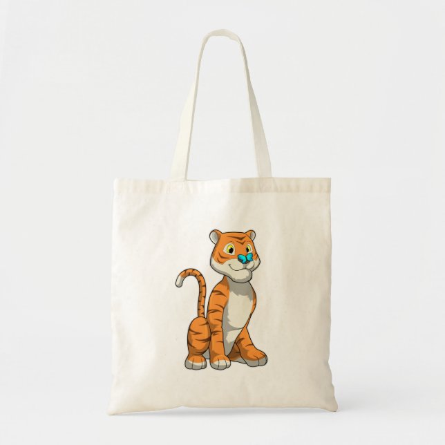 Bolso De Tela Tigre con mariposa (Frente)