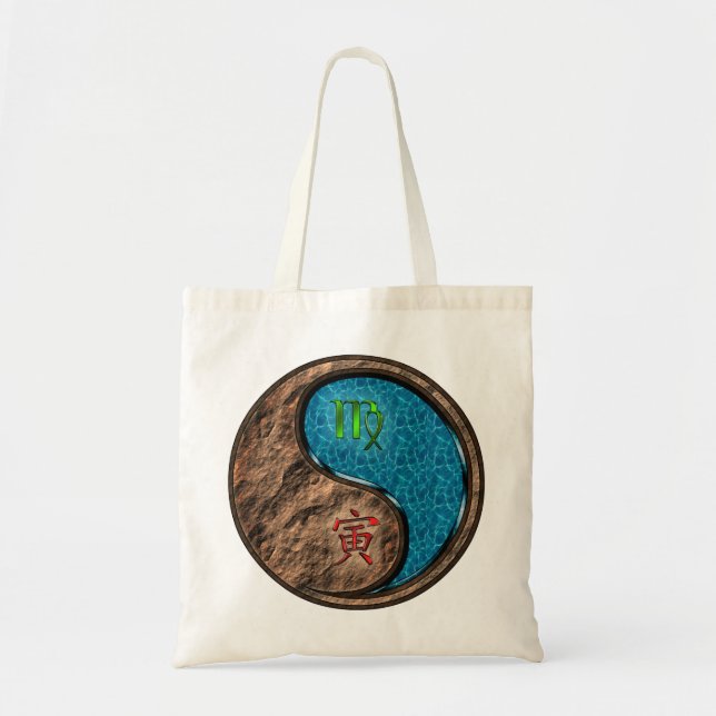 Bolso De Tela Tígre de agua y virgo (Frente)