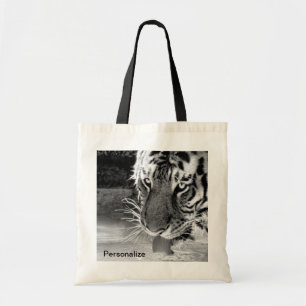 Bolso De Tela Tigre de consumición en el agujero de riego blanc