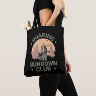 Bolso De Tela Tigre de Dientes de Sable Club Retro Bosque Atarde