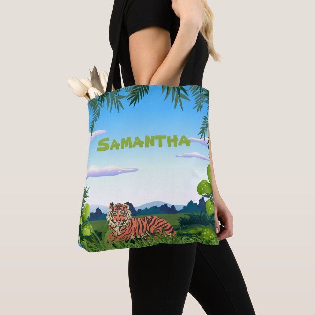 Bolso De Tela Tigre de selva personalizado (Detalle)