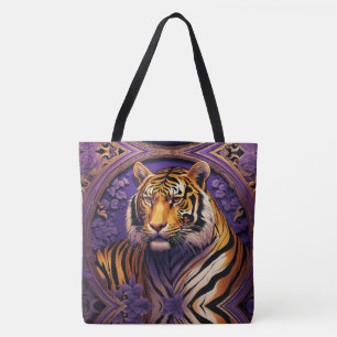 Bolso De Tela Tigre en morado