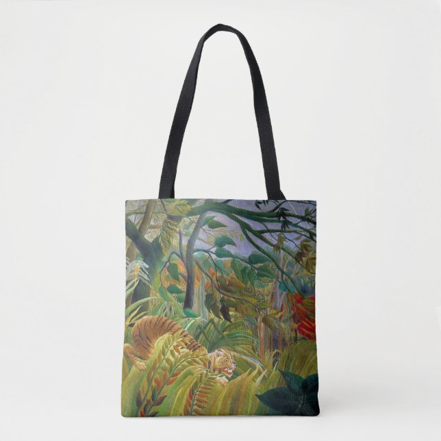 Bolso De Tela Tigre en tormenta tropical, Rousseau (Anverso)