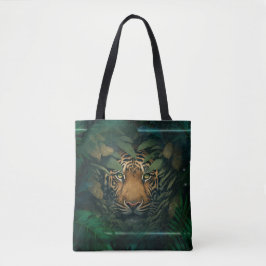 Bolso De Tela Tigre escondido en el follaje               