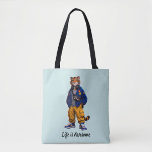 Bolso De Tela Tigre Genial en Arte de Ropa Urbana - Tigre de Est