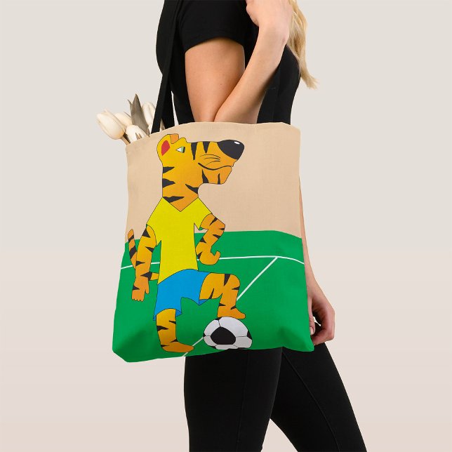 Bolso De Tela Tigre jugando al fútbol (Subido por el creador)