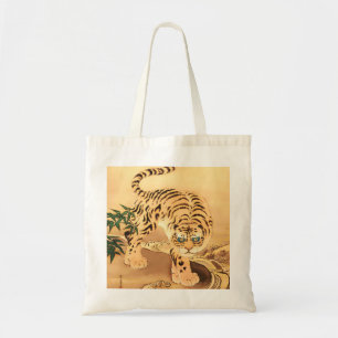 Bolso De Tela Tigre Minhwa Vintage junto a un arroyo