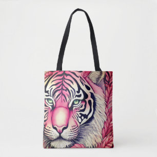 Bolso De Tela Tigre rosa, cara de tigre