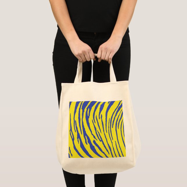 Bolso De Tela Tigre tira amarillo azul (Anverso (producto))