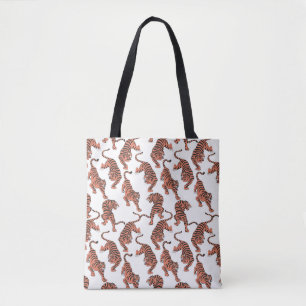 Bolso De Tela Tigres de época, patrón sin costuras dibujado a ma
