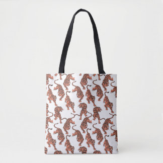 Bolso De Tela Tigres de época, patrón sin costuras dibujado a ma
