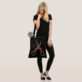 Bolso De Tela Tijeras de purpurina dorado XL - Estilista de pelu