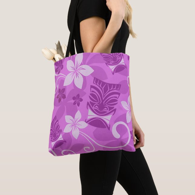 Bolso De Tela Tikis morado (Detalle)