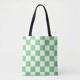 Bolso De Tela Tile Y2K del tablero de ajedrez verde retro