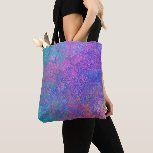 Bolso De Tela Tinta de alcohol arcoiris, resplandeciente resumen (Detalle)