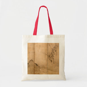 Bolso De Tela Tinta japonesa en papel Gibbons Primates y paisaje