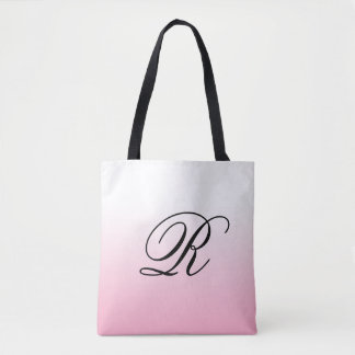Bolso De Tela Tinte Ombre Rosa Sobre Cualquier Color con Monogra