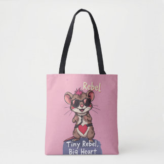 Bolso De Tela Tiny Rebel Big Heart – Cute Punk Mouse