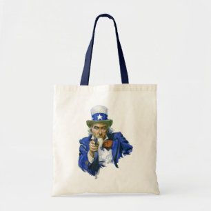 Bolso De Tela Tío Sam Patriótico Vintage con Sombrero de Estrell