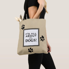 Bolso De Tela Tipografía Adorable de la Huella de la Mascota Reg