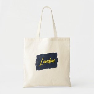 Bolso De Tela Tipografía amarilla manuscrita de Londres