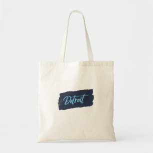 Bolso De Tela Tipografía azul manuscrita de Detroit