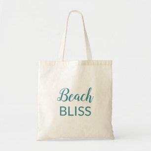 Bolso De Tela Tipografía Beach Bliss Aqua