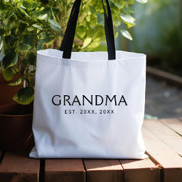 Bolso De Tela Tipografía Clásica Negra Abuela Establecida