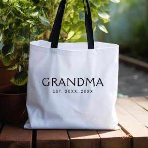 Bolso De Tela Tipografía Clásica Negra Abuela Establecida