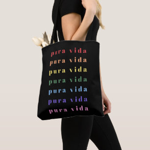 Bolso De Tela Tipografía colorida de Pura Vida 