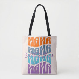 Bolso De Tela Tipografía colorida del Día de la Madre nombran a