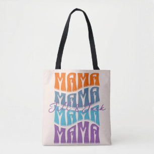 Bolso De Tela Tipografía colorida del Día de la Madre nombran a