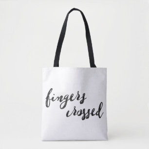 Bolso De Tela Tipografía cruzada por dedos