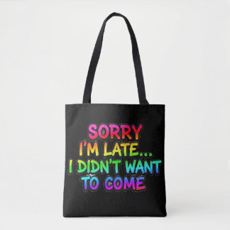 Bolso De Tela Tipografía de arcoíris divertida introvertida lo s