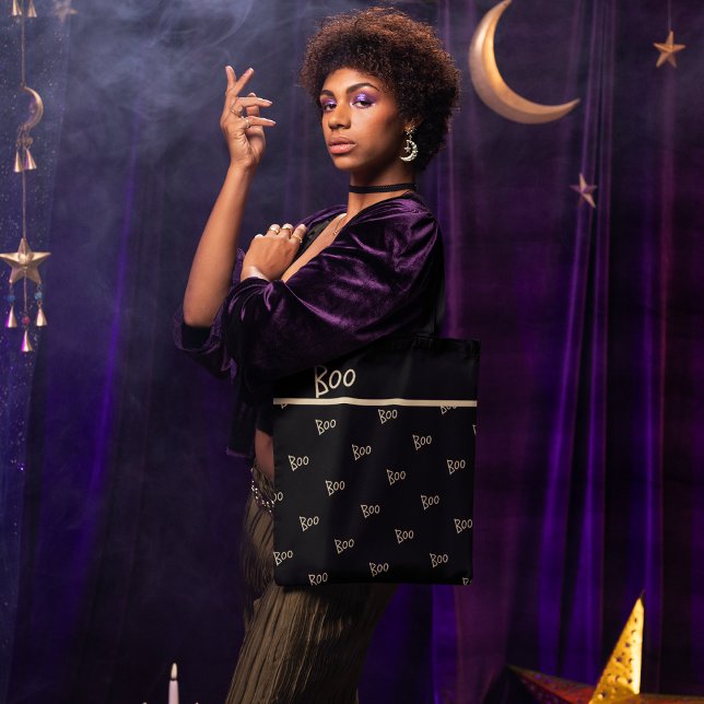 Bolso De Tela Tipografía de boo de Halloween (Subido por el creador)