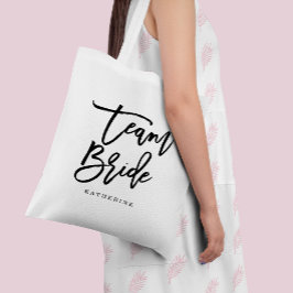 Bolso De Tela Típografía de broche con letras elegantes "Novia d