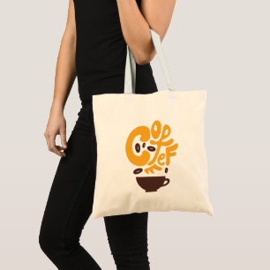 Bolso De Tela Tipografía de café para amante del café