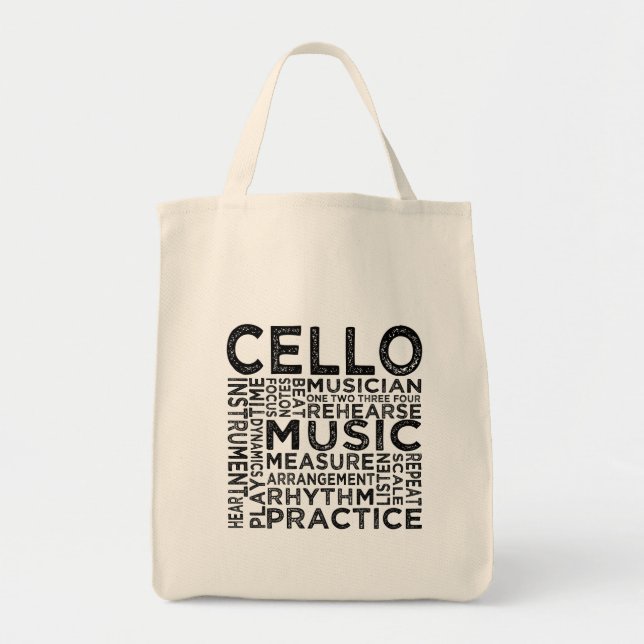 Bolso De Tela Tipografía de Cello (Frente)
