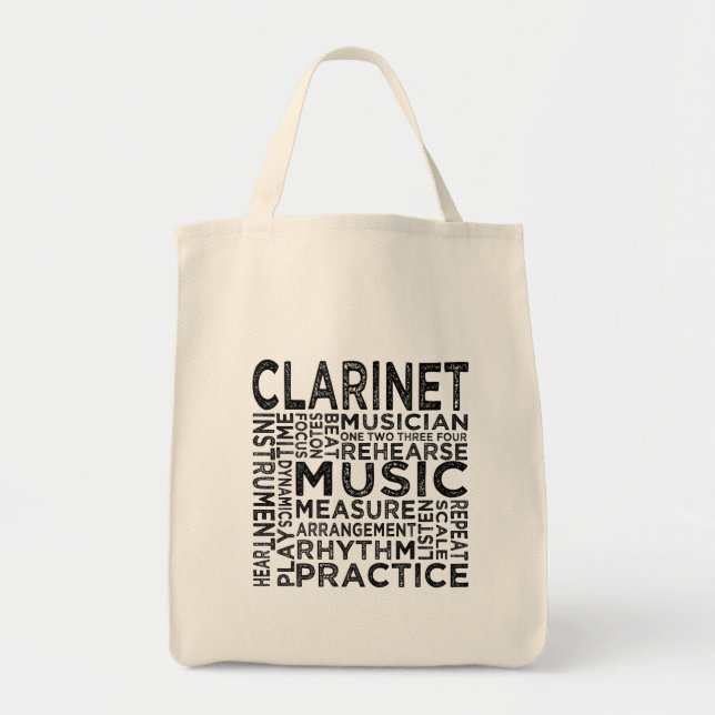 Bolso De Tela Tipografía de Clarinet (Frente)