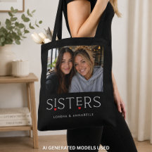 Tipografía de corazón de hermanas Foto negra